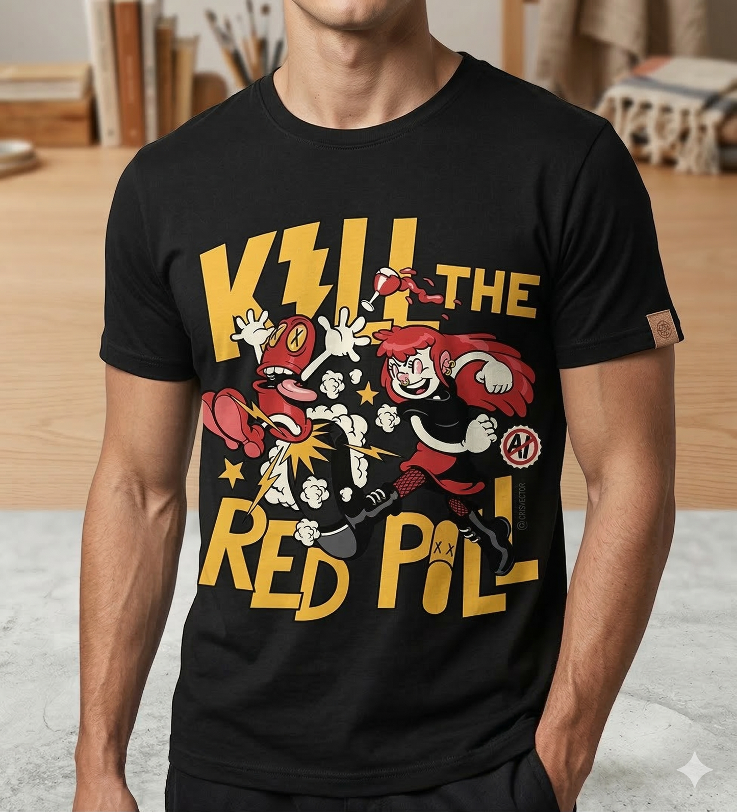 Camiseta "Kill the Red Pill" Versão Menina - Cris Vector