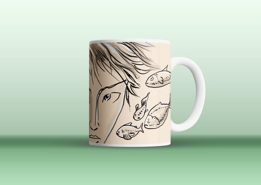 Caneca Aislam "peixes" Branca - Líbero (Pré venda)