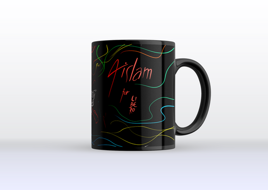 Caneca Aislam "Fitas" Preta - Líbero (Pré venda)