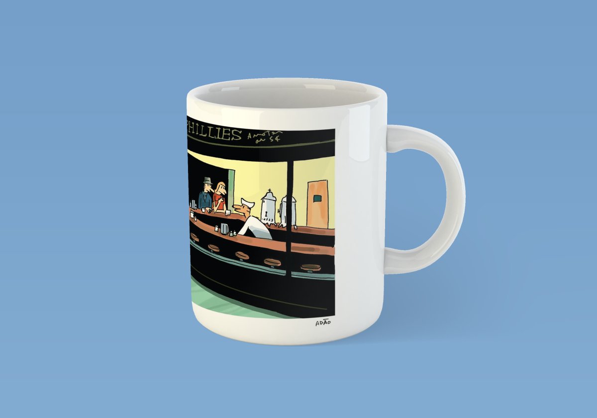 Caneca - Adão Iturrusgarai - Hopper Nighthawks - Z•Stores