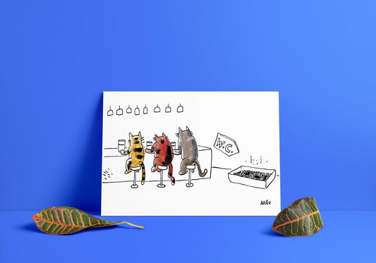Art Print - Adão Iturrusgarai - Gatos Bar W.C. - Z•Stores