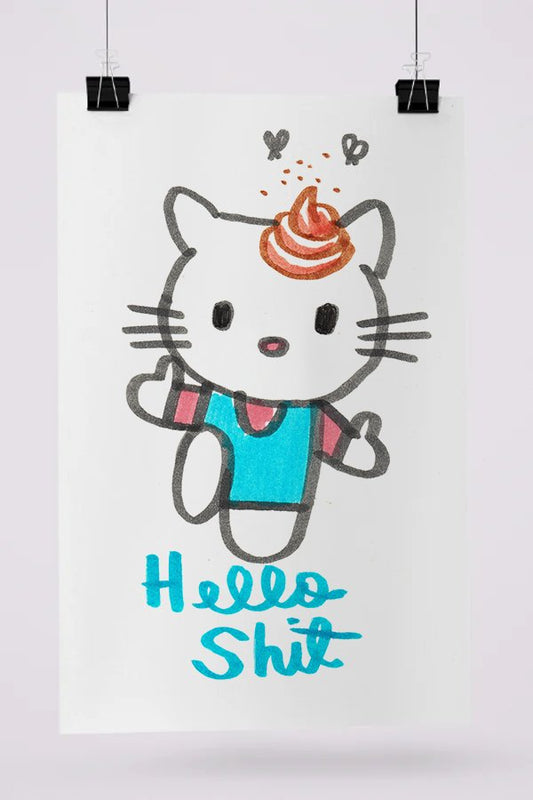 Print Hello Sh1t Allan Sieber (Pôster ou Canvas) - Z•Stores