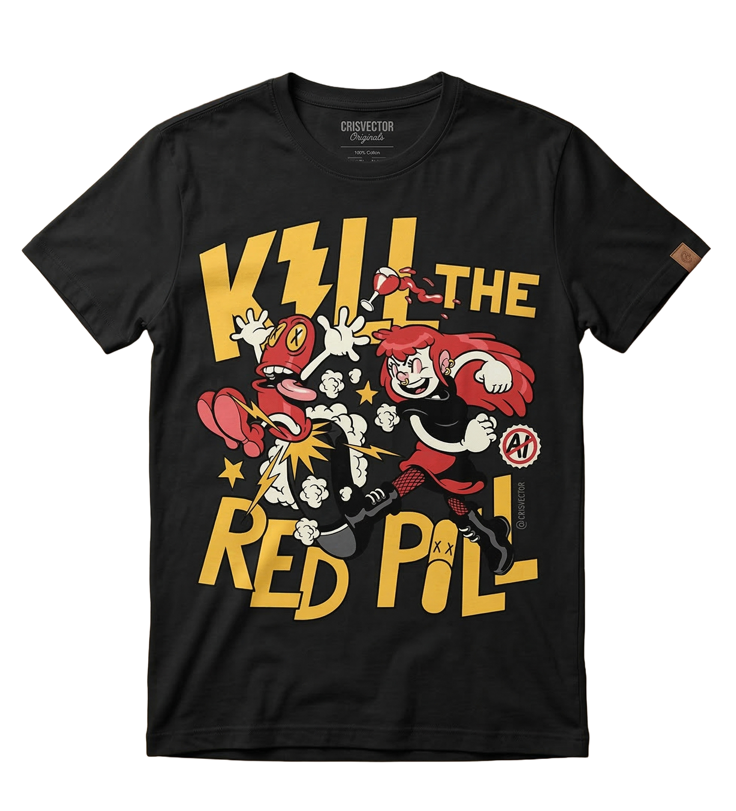 Camiseta "Kill the Red Pill"  Versão Menina - Cris Vector