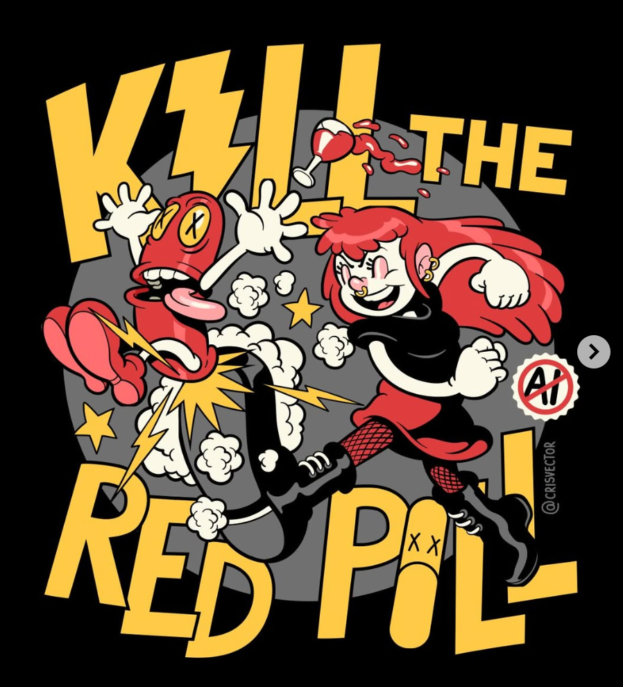Camiseta "Kill the Red Pill"  Versão Menina - Cris Vector