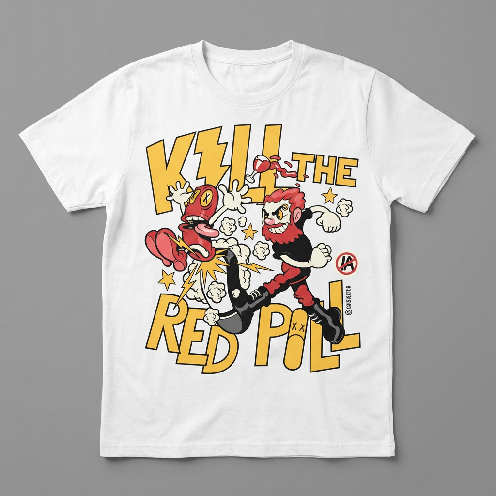 Camiseta "Kill the Red Pill"  Versão Menino - Cris Vector
